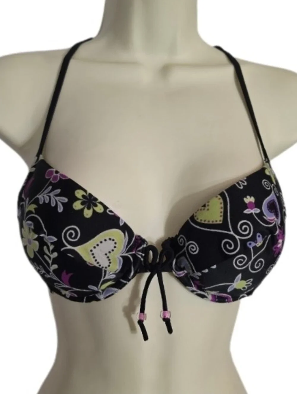 Victoria's Secret Bikini Top Black Multi Size 34C - Picture 13 of 15